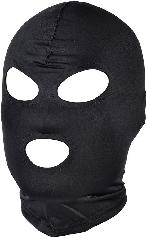 dzrige full cover zentai hood mask elastic black breathable open eyes open mouth