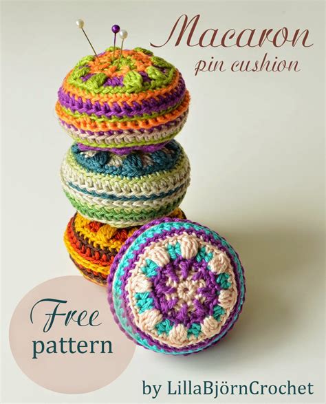 Macaron Pin Cushion Free Pattern Lillabjörns Crochet