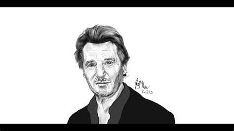 Drawing Of Liam Neeson Youtube