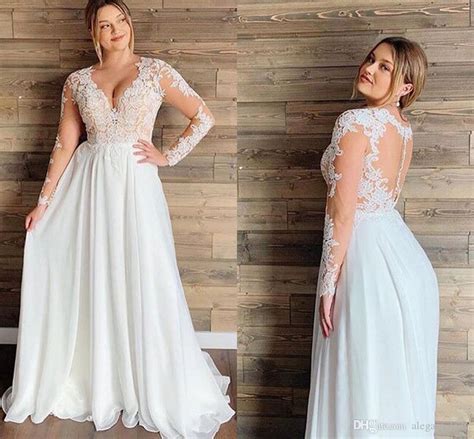 We've found some gorgeous cheap and affordable bridal gowns. Discount Plus Size Beach Wedding Dresses With Long Sleeve ...