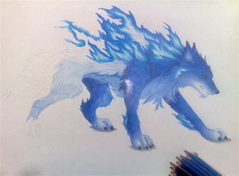 Blue Fire Wolf By Dsa09 On Deviantart