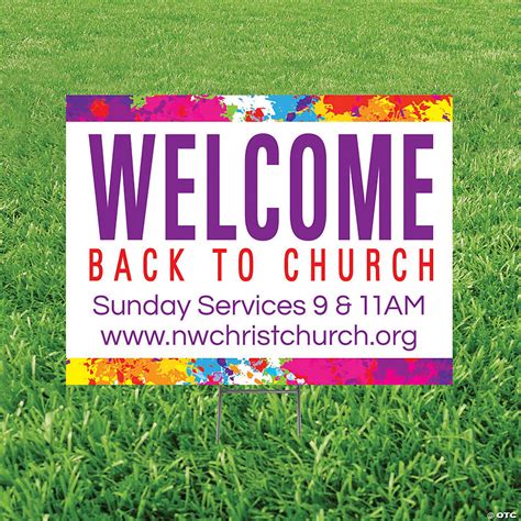 Personalized Welcome Back To Church Yard Sign Oriental Trading