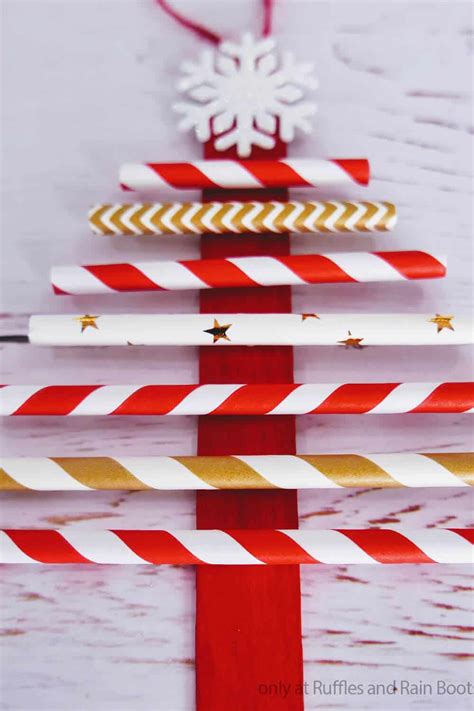 Paper Straw Christmas Tree Ornaments Are A Great Christmas Kids Craft