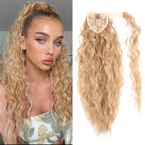 Long Ponytail Extension Wavy Curly Straight Kinky Ponytail Clip On