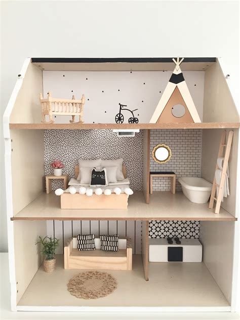 Diy dollhouse kit assembled miniature wooden cabin h. Modern Dollhouse DIY