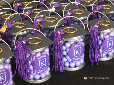 Graduation Party Favors Mortar Board Cap Mini Paint Cans Filled With