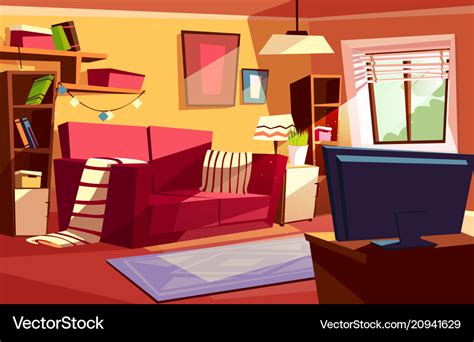 Living Room Interior Cartoon Royalty Free Vector Image