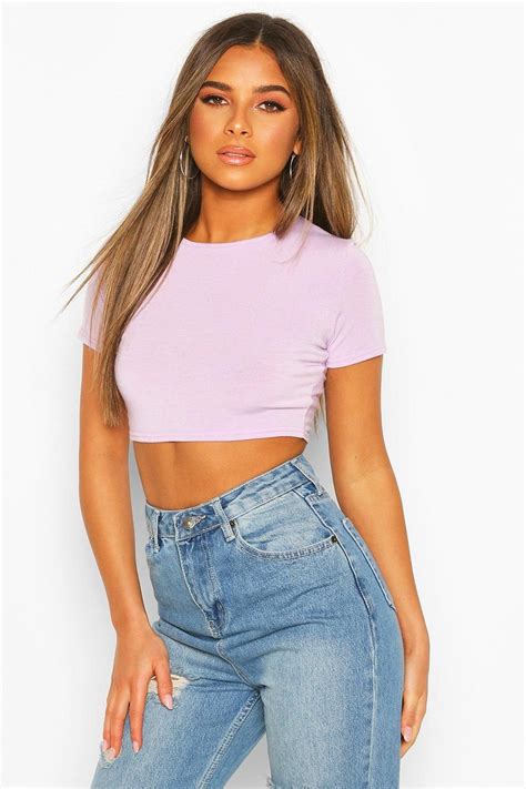 Petite Recycled Basic Crop Top Boohoo In 2020 Crop Top Outfits