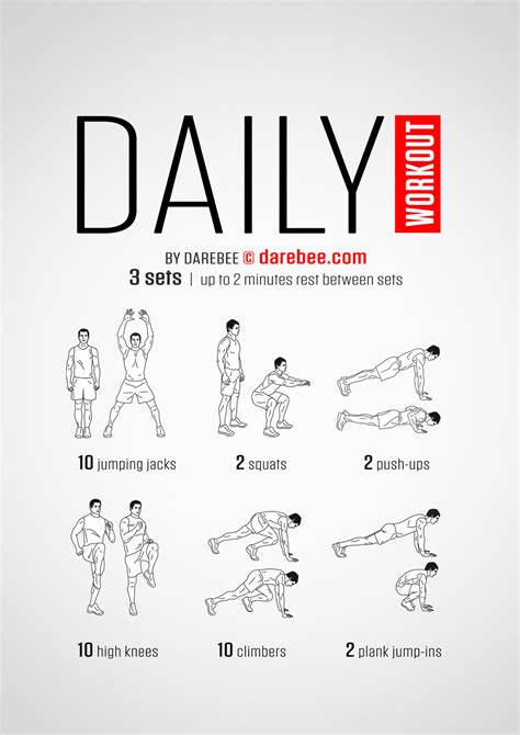 A full fitness program includes exercises to i propose 7 basic exercises, which you can do every two days for two weeks. Easy Daily Workout