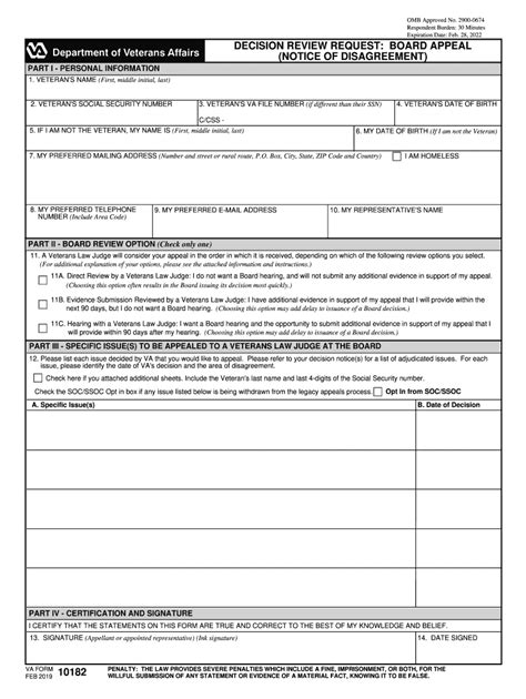 Va 10182 2019 2021 Fill And Sign Printable Template Online Us Legal