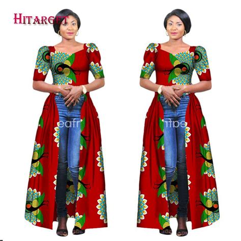 Hitarget 2017 African Dresses For Women Dashiki Cotton Wax Print Batik Long Dress For Femal
