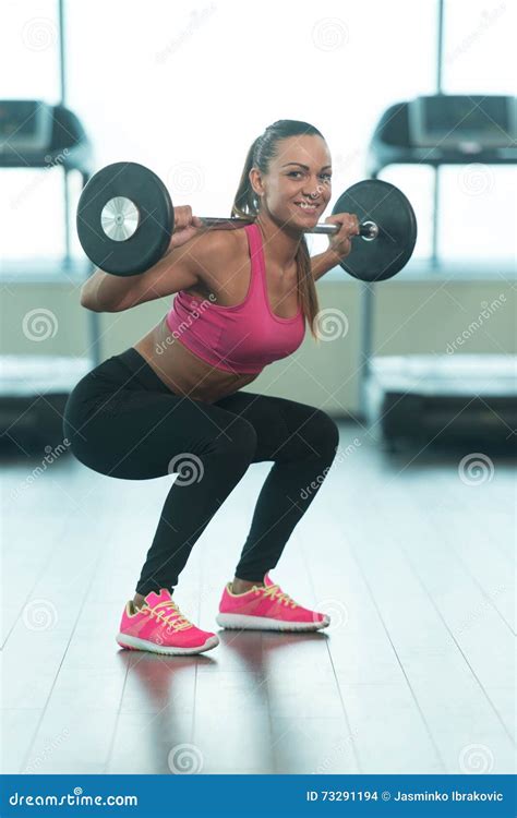 Squat Barbell Exercise Stock Photo Image Of Model Healthy 73291194