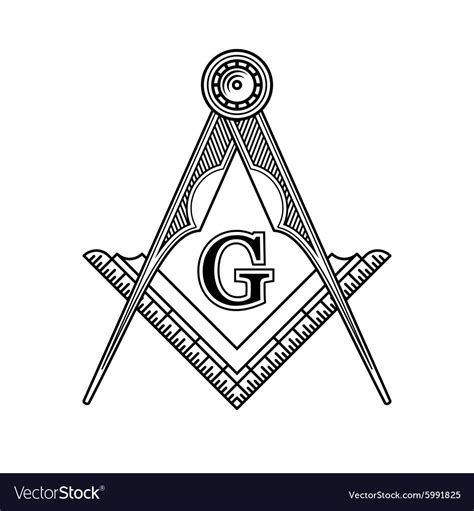 Masonic Freemasonry Emblem Icon Logo Royalty Free Vector