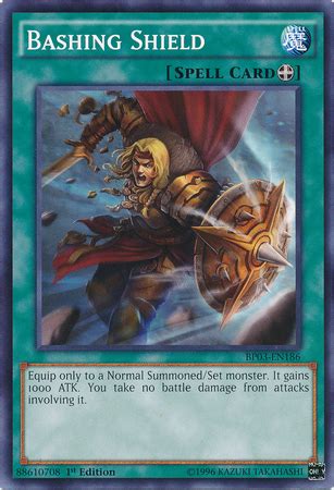 Equip spell cards are a type of equip card; Bashing Shield - Yu-Gi-Oh!