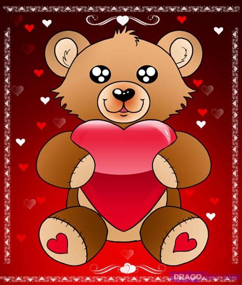 By using these wonderful teddy day images you can express you love towards him/her and make your loved one feel more special. How to Draw a Valentines Day Heart Bear, Step by Step ...