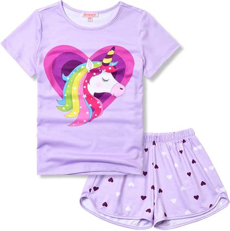 Pajamas For Girls Unicorn Pjs Sets Little Kids Summer Short