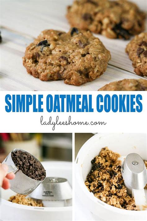 Combinations of apple sauce and butter/margarine/oil can be varied, too, depending on your. Simple Oatmeal Cookies | Lady Lee's Home
