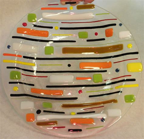 Fused Art Glass Plates Fused Glass Artwork Fused Glass Plates Glass Bowls Painting Glass Jars