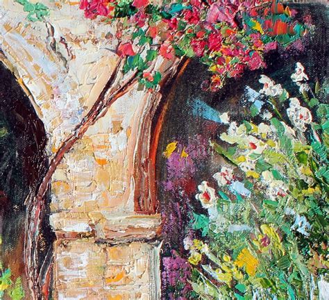 Garden Painting Woman And Flowers Original Oil