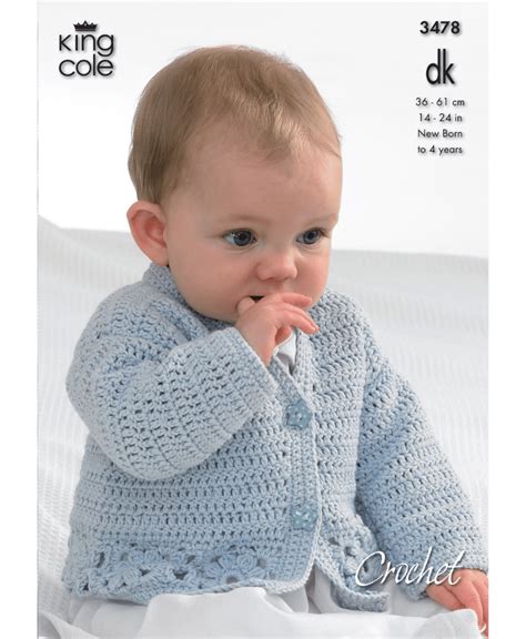 King Cole 3478 Crochet Cardigan Hooded Gilet And Sweaters In Bamboo