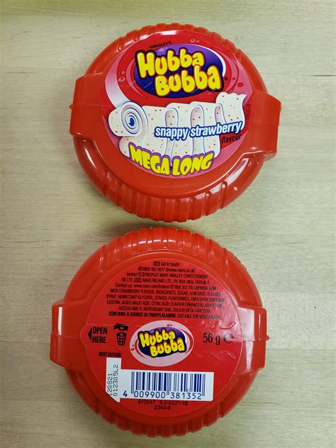 Hubba Bubba Strawberry Bubble Tape Gum Crowsnest Candy Company