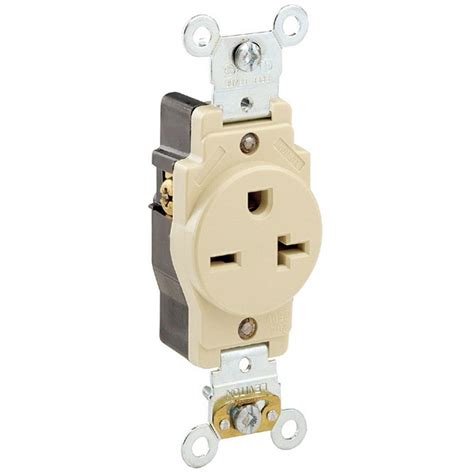 Leviton 20 Amp Industrial Grade Heavy Duty Self Grounding Single Outlet