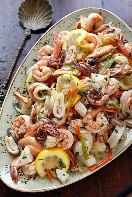 Wouldn't you rather sit around a table and catch up with family and friends and end your day with delicious pies and desserts? Marinated Seafood Salad | Recipe | Shrimp, Christmas eve ...