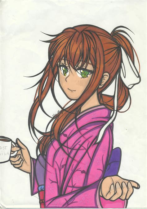 Monika Is Looking Incredible In Her Kimono 💚💚💚 By Toyfoxyfazbear On