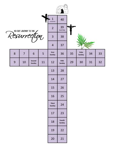 40 Day Cross Countdown To Easter Printable Celebrating Holidays