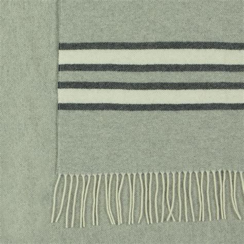 Italian Wool Cashmere Throw Blanket Oversized Light Gray