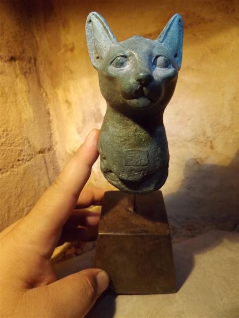 Details About Egyptian Statue Fragment Cat Goddess Bast Bastet