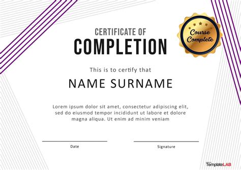 23 Free Certificate Of Completion Templates Word Powerpoint In
