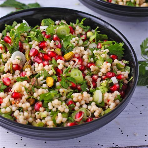festive pomegranate pearl couscous salad vegan with gusto recipe couscous salad whole
