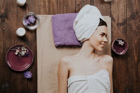 Girl Lies In The Sauna Before The Massage And Spa Stock Image Image Of Lying Cosmetics 181945563