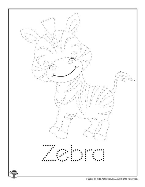 Z Is For Zebra Word Tracing Woo Jr Kids Activities Childrens