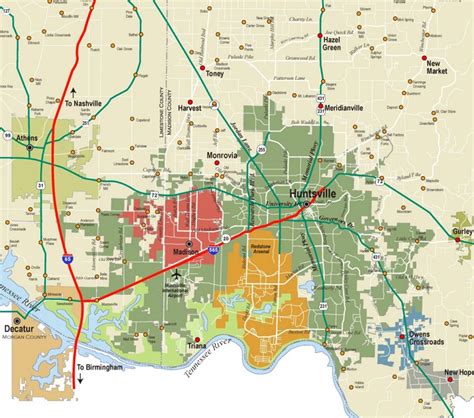 Huntsville Area Map