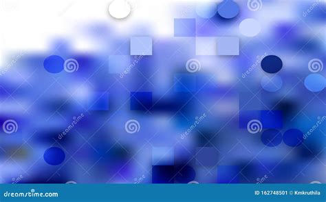 Royal Blue Circles And Squares Background Stock Vector Illustration