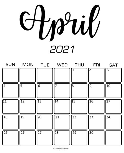 Free And Cute Printable April 2021 Calendar All Elegant Designs