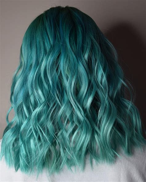 Green Blue Teal Mermaid Hair Idea Inspiration How To Bright Fun Hair