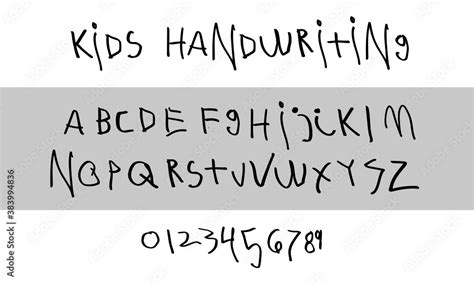 Kids Handwriting Font Stock Vector Adobe Stock