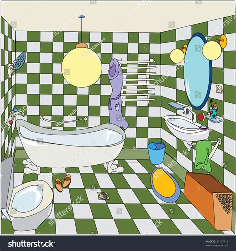 Cartoon Sketch Bathroom Stock Illustration 57117412 Shutterstock