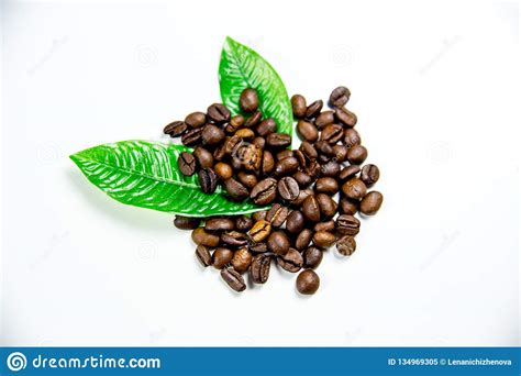 Coffee Beans Composition On A White Background Stock Image Image Of