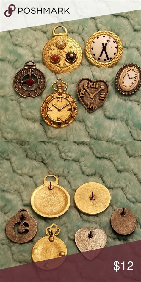 Clock Themed Pin Lot Vintage To Now Vintage Clock Theme