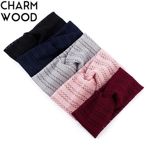 Women Lace Mesh Breathable Elastic Headbands Fashion Cross Knotted
