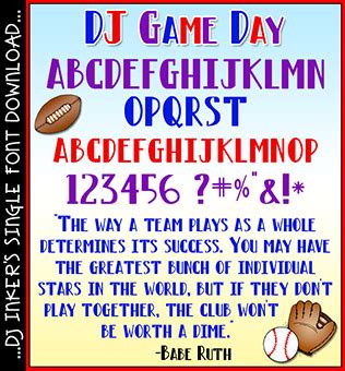 There are 959 game day font for sale on etsy, and they cost. DJ Inker's Font-astic Fonts
