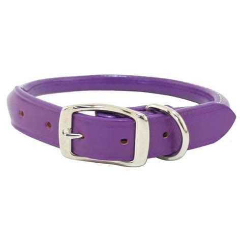 Purple Rolled Leather Dog Collar Usa Made Bigdog Boutique
