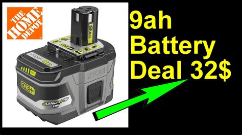 Ryobi 9ah Battery Power Tool Deal Home Depot Youtube
