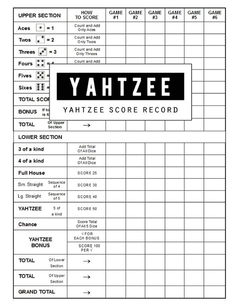 Yahtzee Score Record Yahtzee Game Record Score Keeper Book Yahtzee