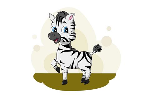 A Little Cute Blue Eyed Zebra Design Animal Cartoon Vector