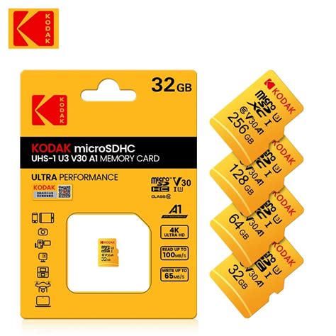 Kodak Tarjeta De Memoria Micro Sd Adaptador De Lector De Tarjetas Usb 4k Hd Clase 10 U3 Mb